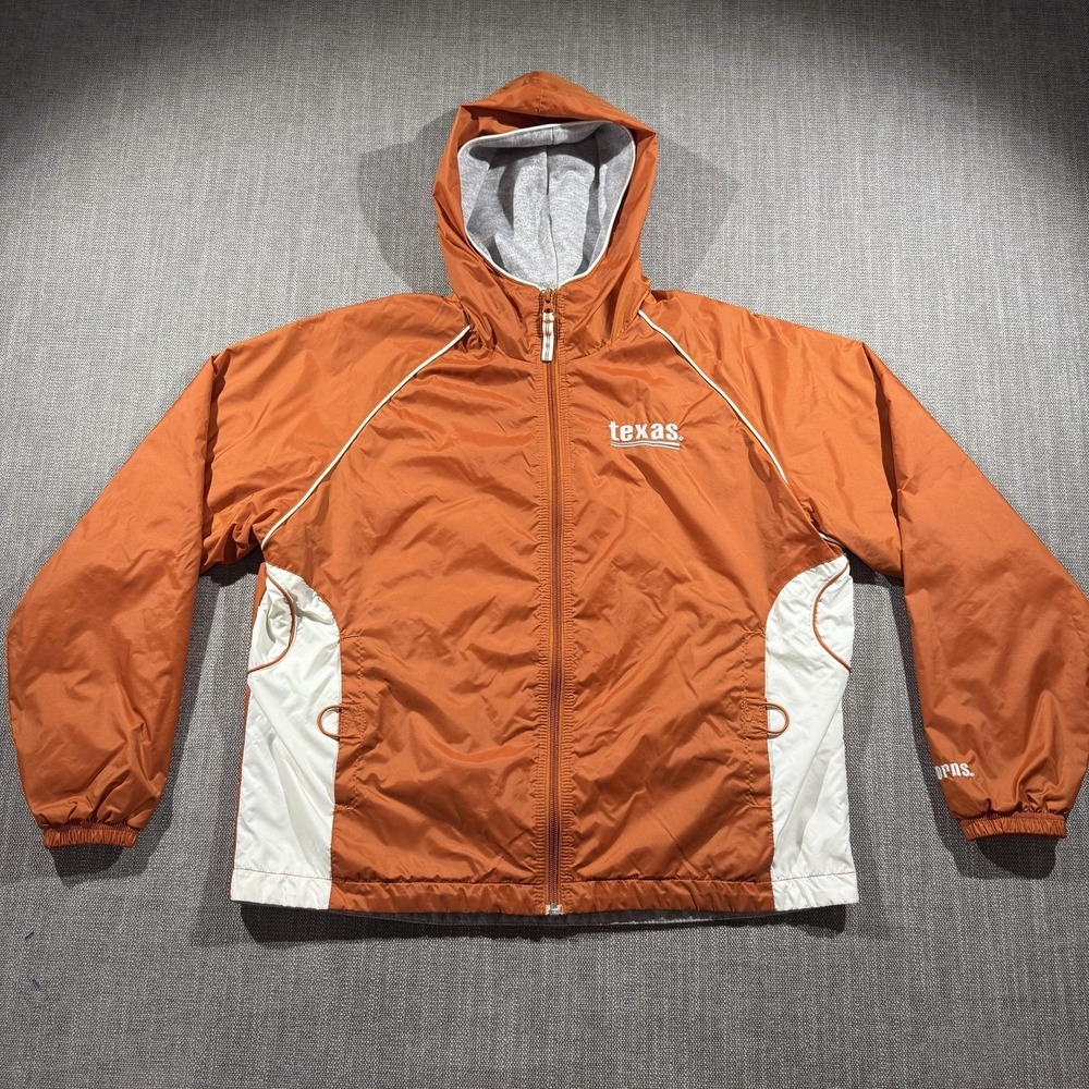 Texas Longhorns Jacket Womens Medium Orange NCAA Football Red Oak Hooded Zip